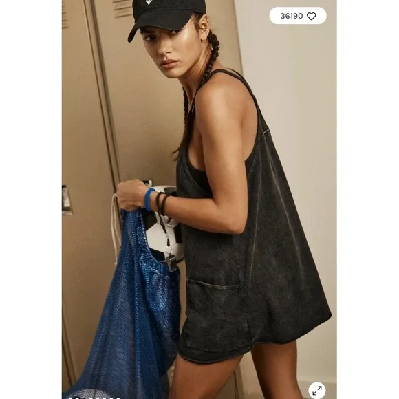 NEW Free People Movement Hot‎ Shot Mini Dress Size Large Black - Picture 3 of 9